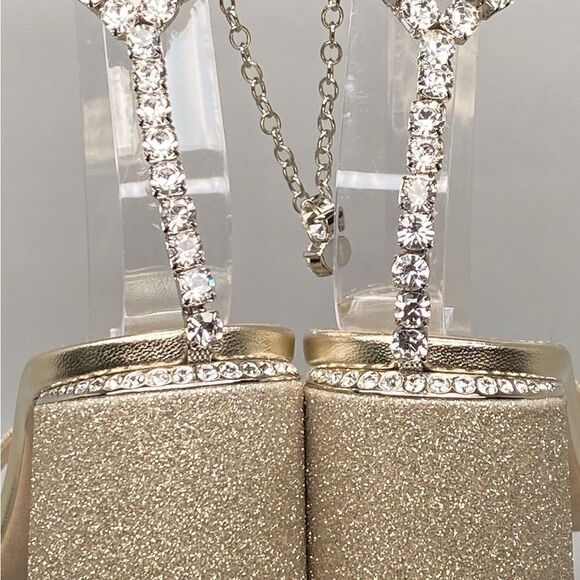 Jimmy Choo  Saeda 85MM Glitter Sandals size 35.5 - Picture 9 of 15